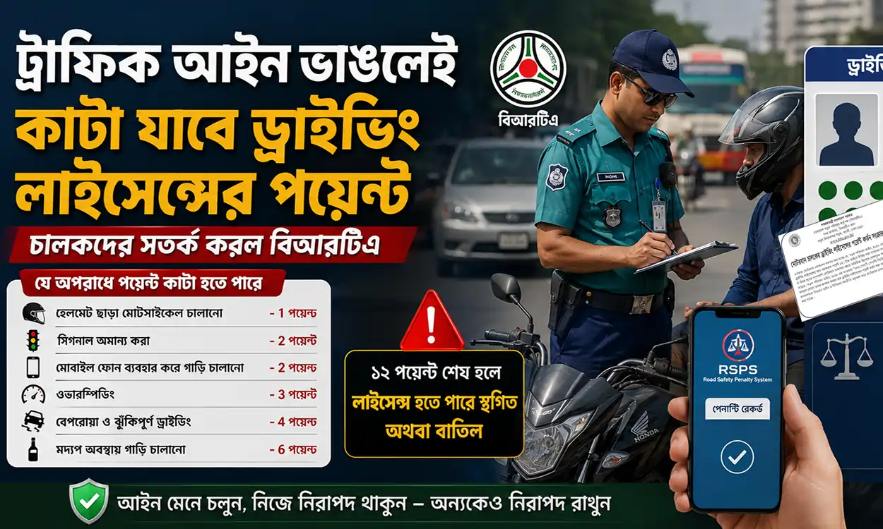 ট্রাফিক আইন লাইসেন্স পয়েন্ট 