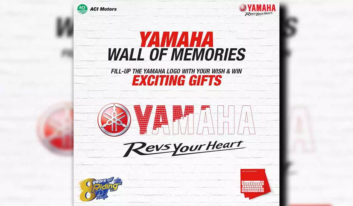 Yamaha Motorcycle and ACI Motors Limited 8 Years Anniversary wishbord 